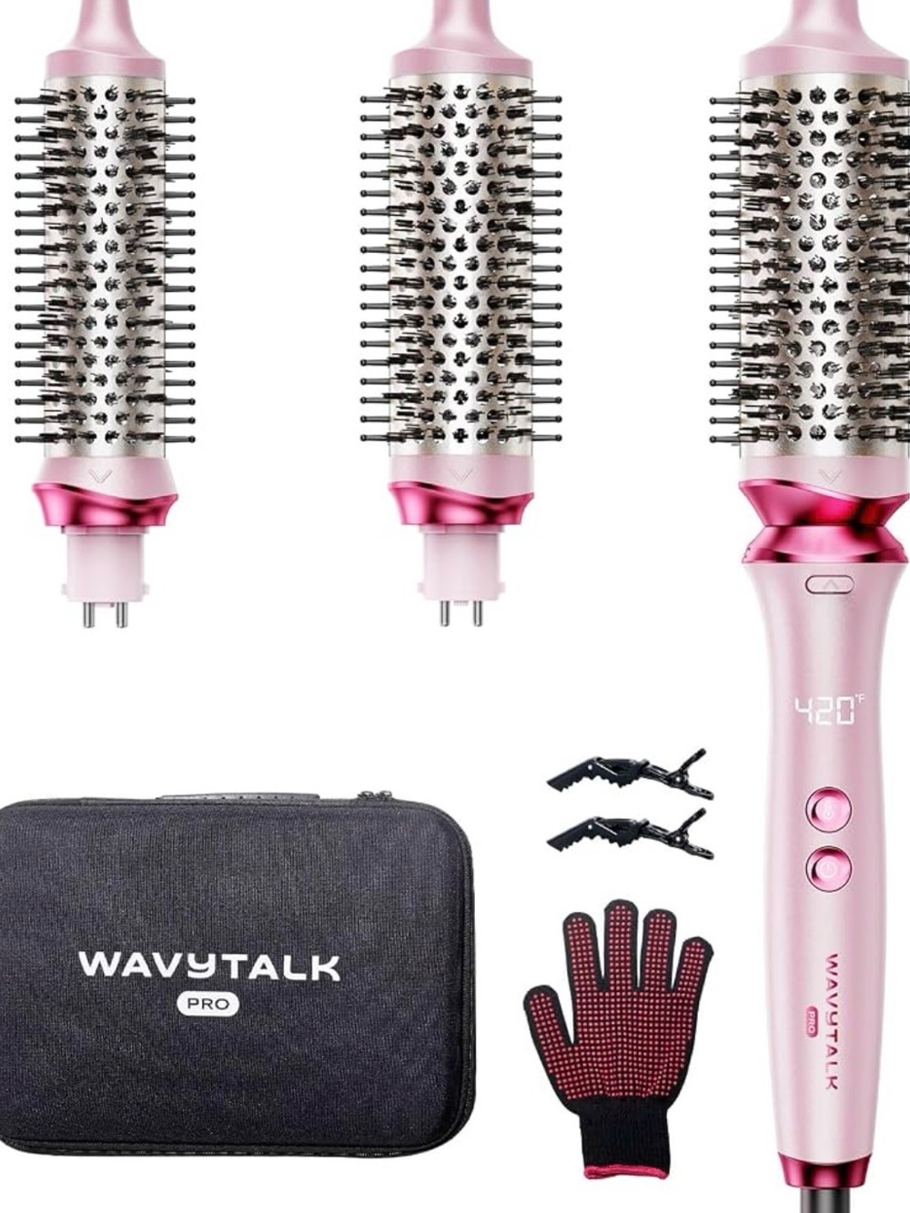 Wavytalk Thermal Brush Set Heatwave Pro 3 Size Ionic Heated Round Brush